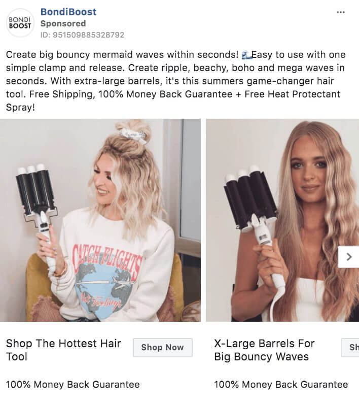 101 eComm Brands Making Facebook Ads You’ll Want to Click 13 BondiBoost