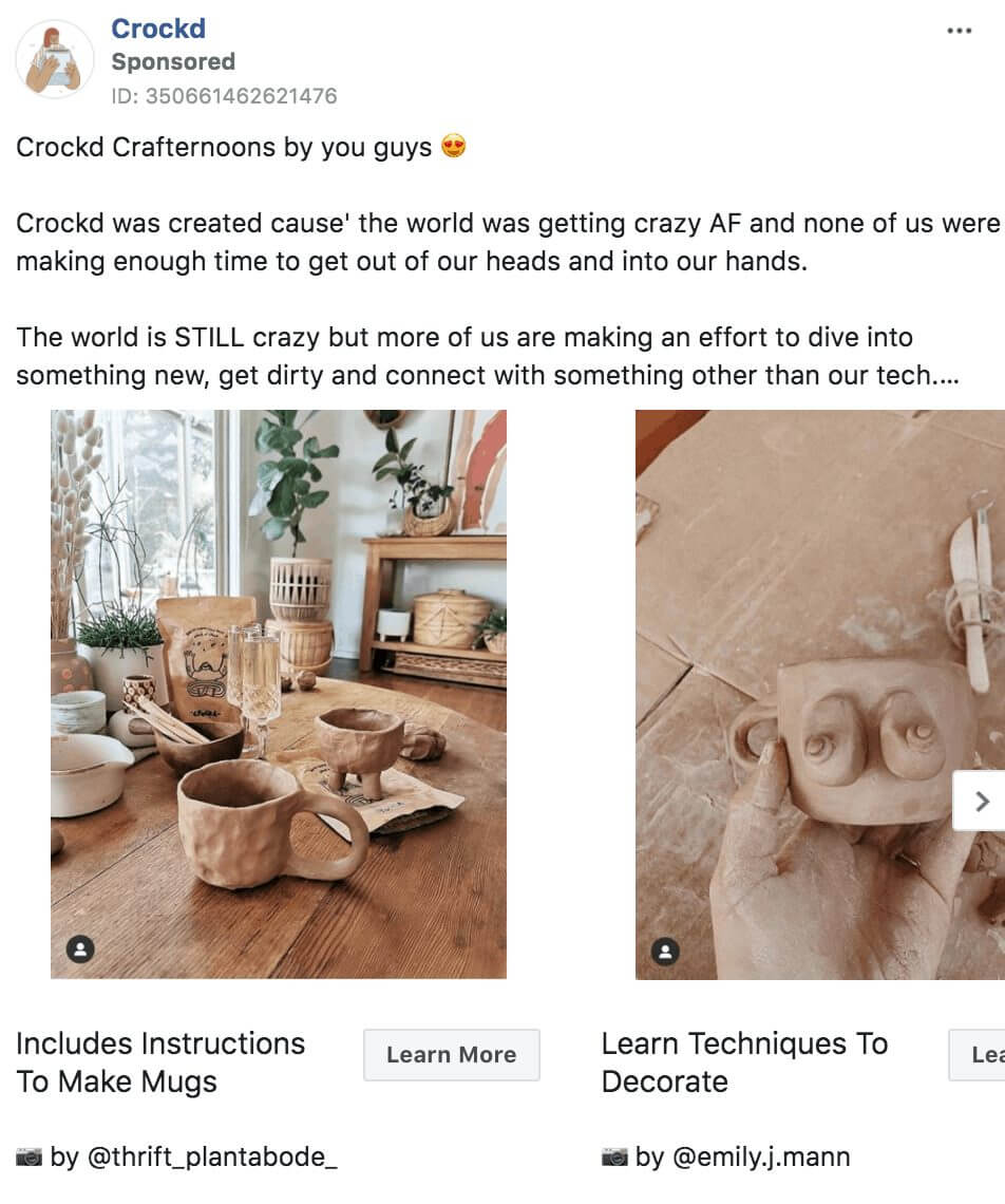 101 eComm Brands Making Facebook Ads You’ll Want to Click 93 Crockd 1