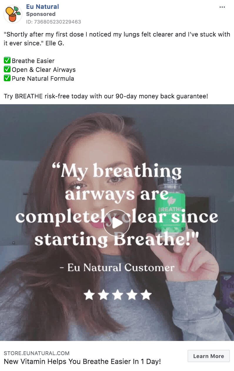 101 eComm Brands Making Facebook Ads You’ll Want to Click 87 Eu Naturals