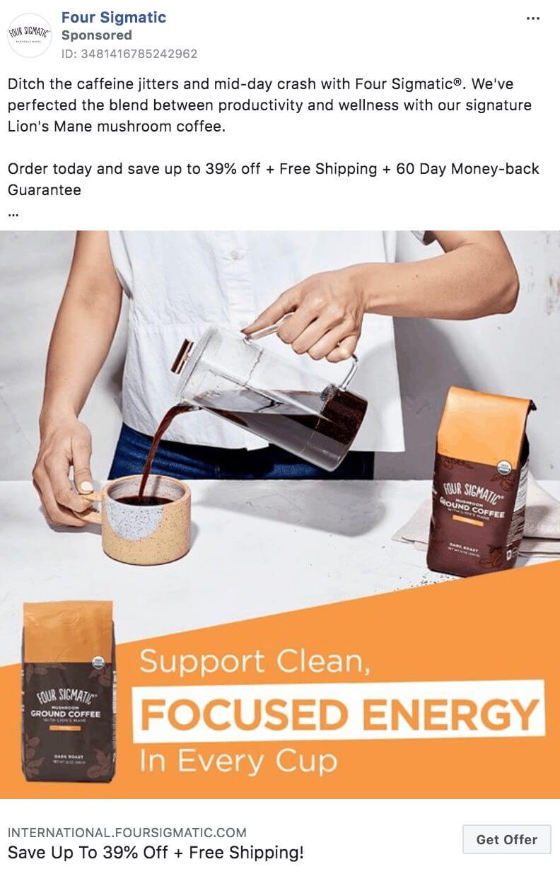 101 eComm Brands Making Facebook Ads You’ll Want to Click 66 Four Sigmatic