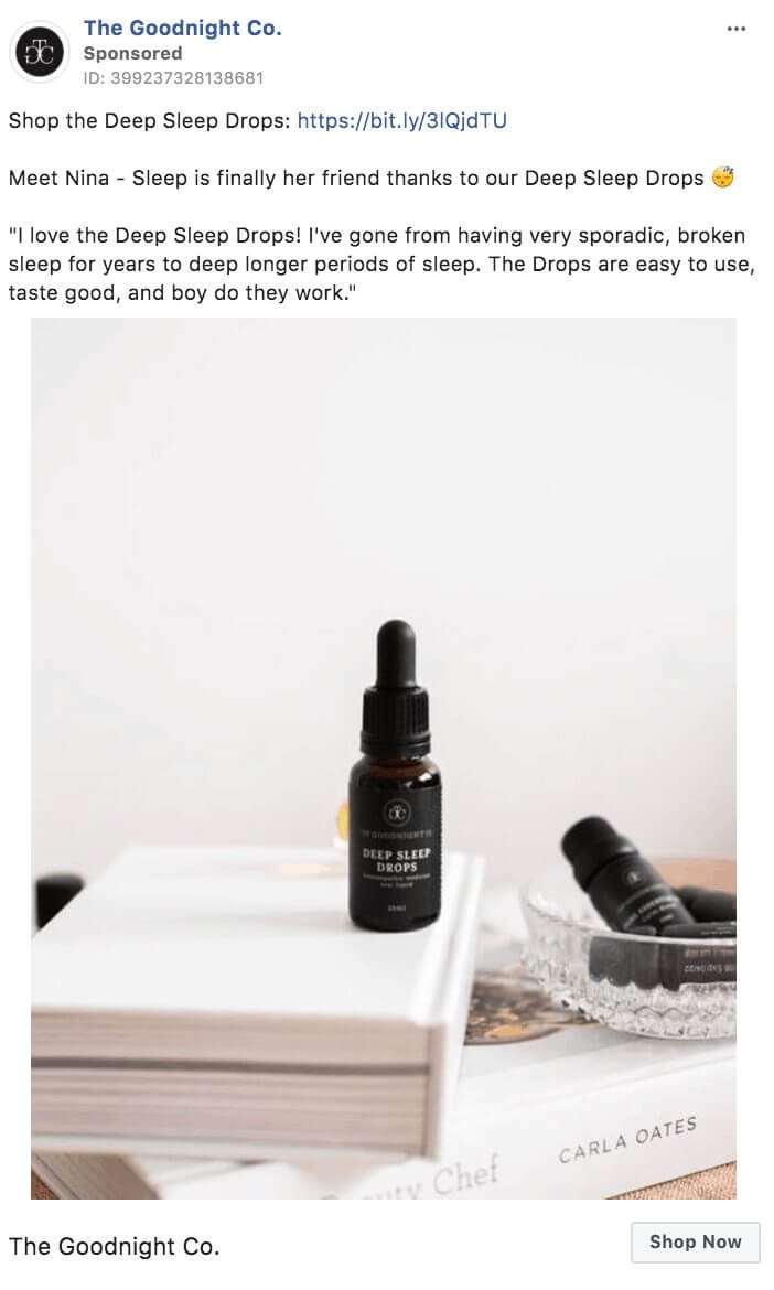 101 eComm Brands Making Facebook Ads You’ll Want to Click 78 Goodnight Co