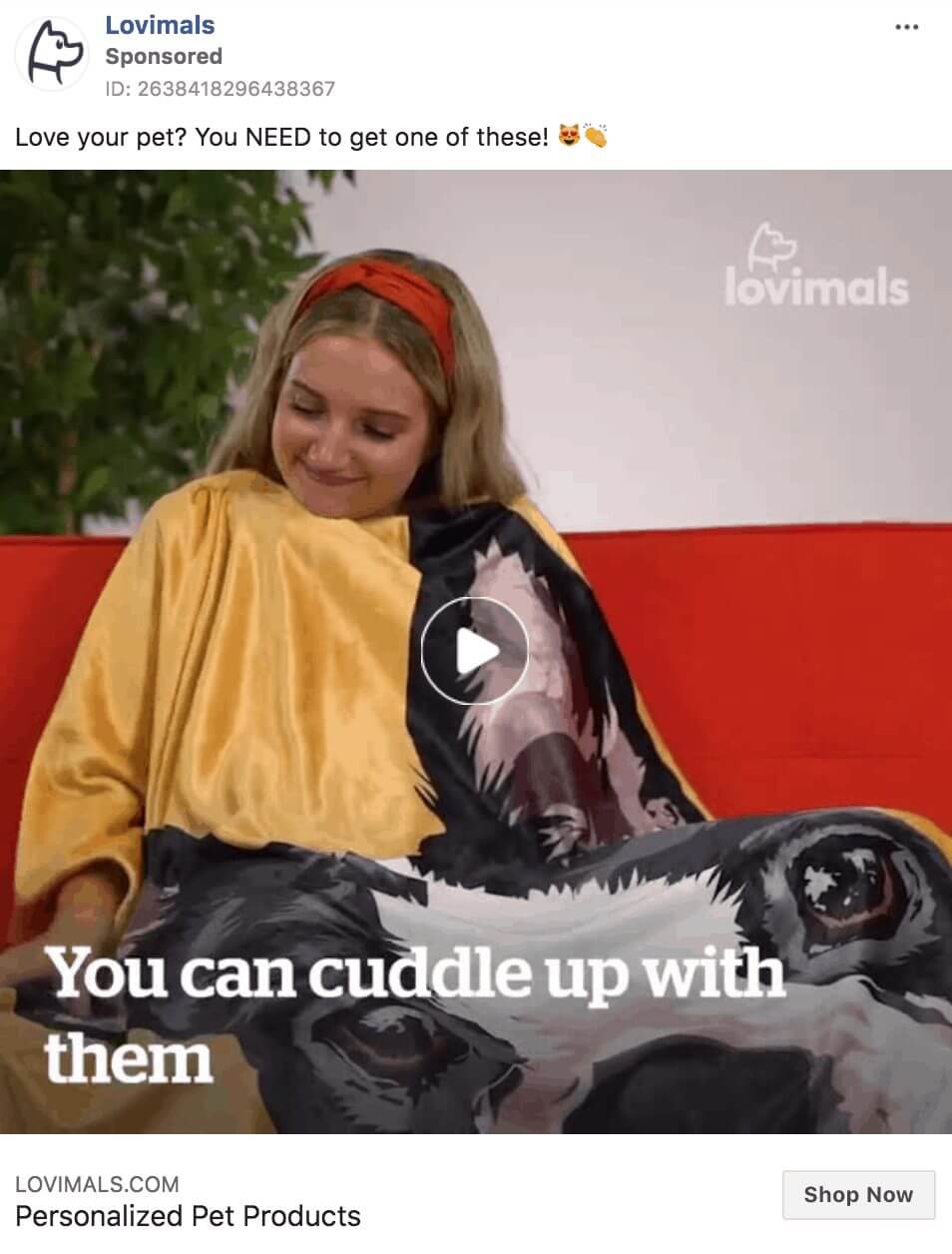 101 eComm Brands Making Facebook Ads You’ll Want to Click 100 Lovimals