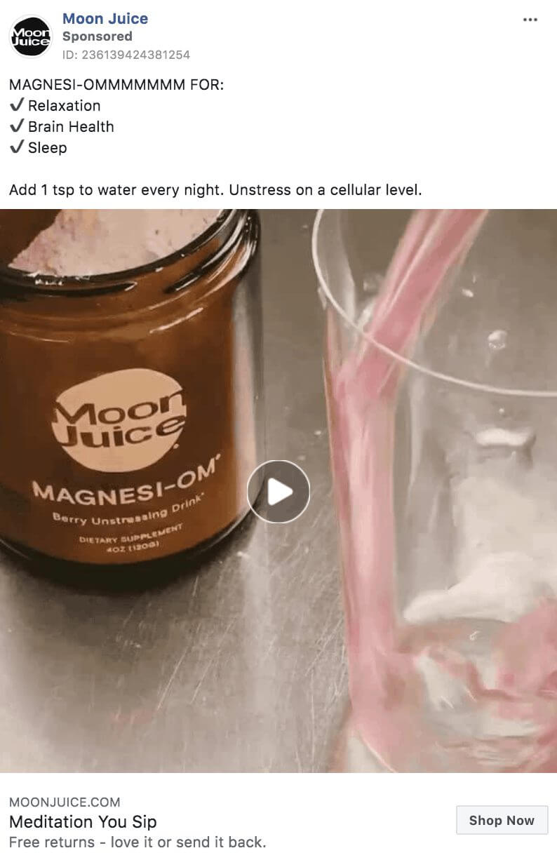 101 eComm Brands Making Facebook Ads You’ll Want to Click 72 Moon Juice