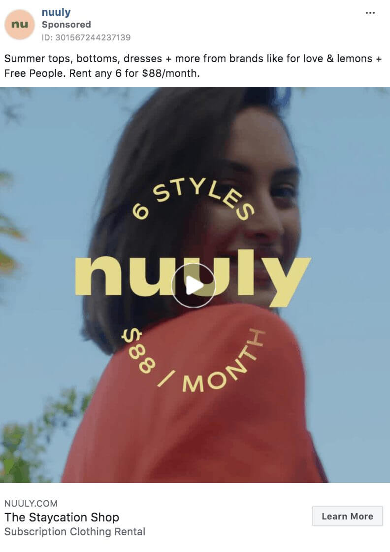 101 eComm Brands Making Facebook Ads You’ll Want to Click 29 Nuuly