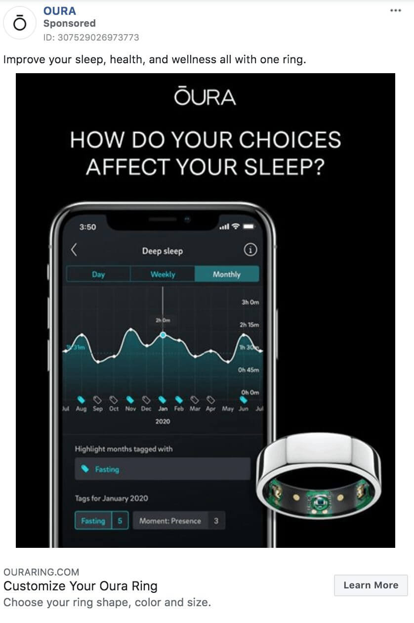 101 eComm Brands Making Facebook Ads You’ll Want to Click 79 Oura