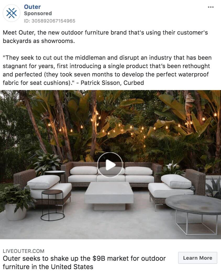 101 eComm Brands Making Facebook Ads You’ll Want to Click 54 Outer
