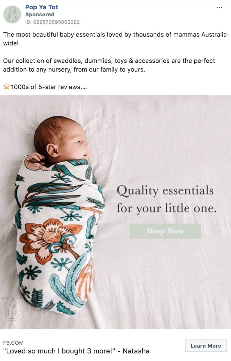 101 eComm Brands Making Facebook Ads You’ll Want to Click 98 Pop Ya Tot