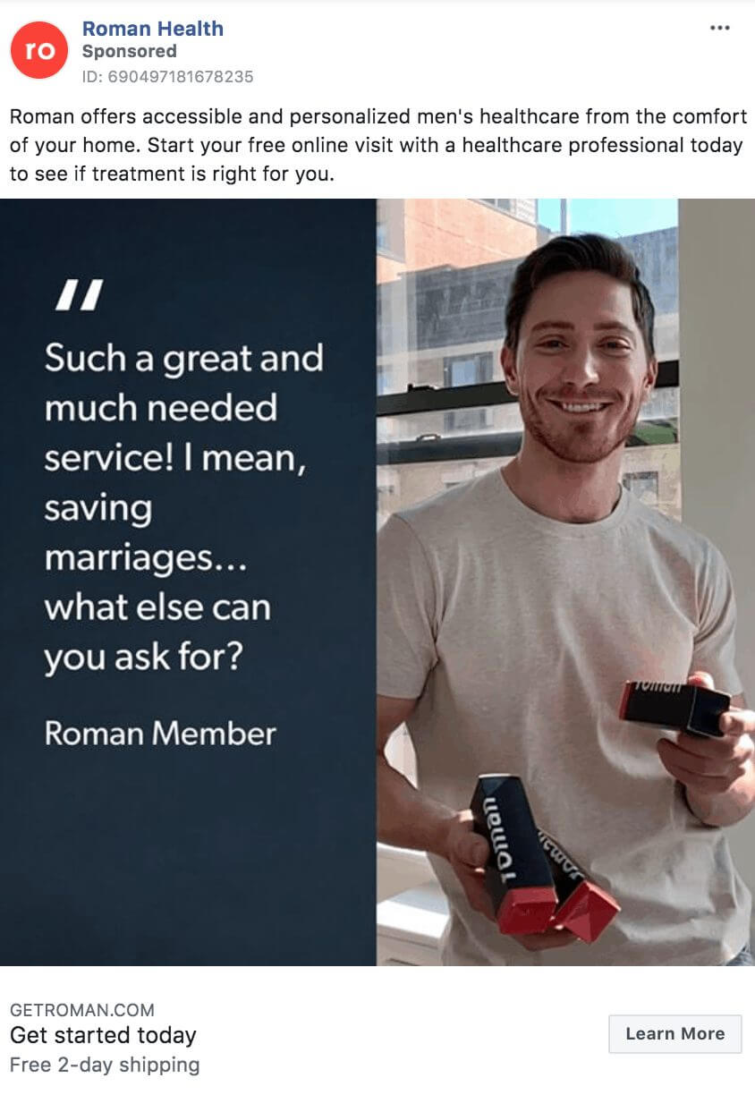 101 eComm Brands Making Facebook Ads You’ll Want to Click 80 Roman