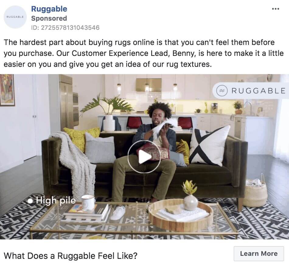 101 eComm Brands Making Facebook Ads You’ll Want to Click 53 Ruggable 1