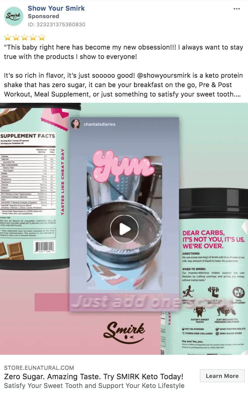 101 eComm Brands Making Facebook Ads You’ll Want to Click 86 Smirk