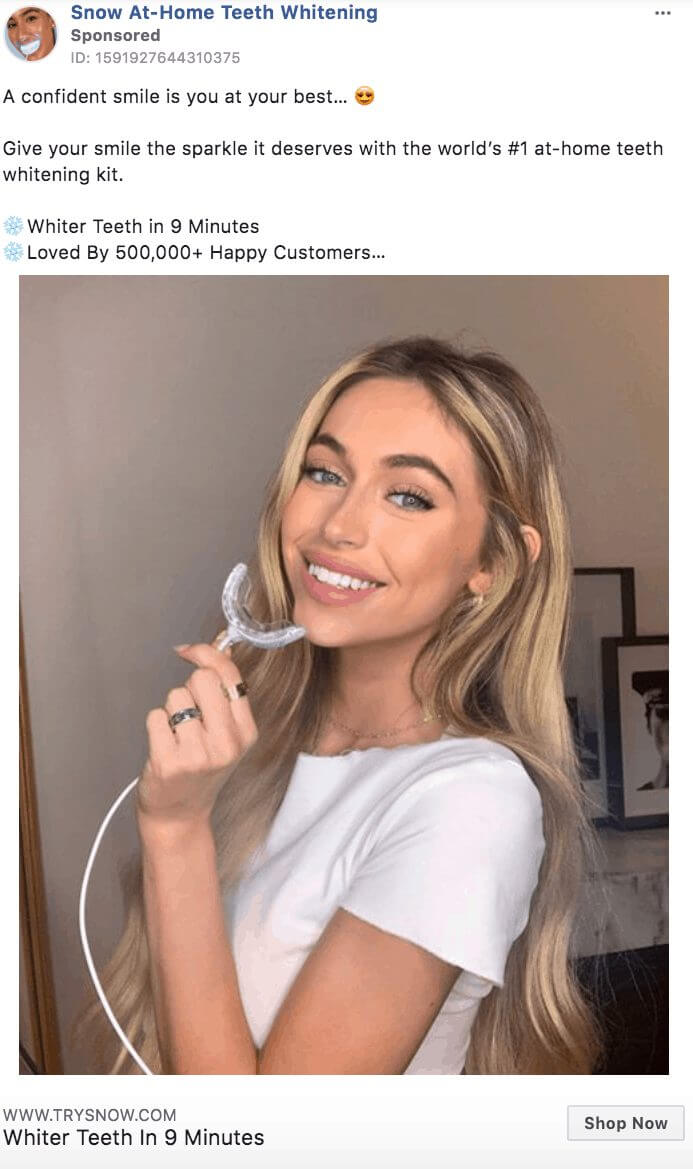 101 eComm Brands Making Facebook Ads You’ll Want to Click 15 Snow 1