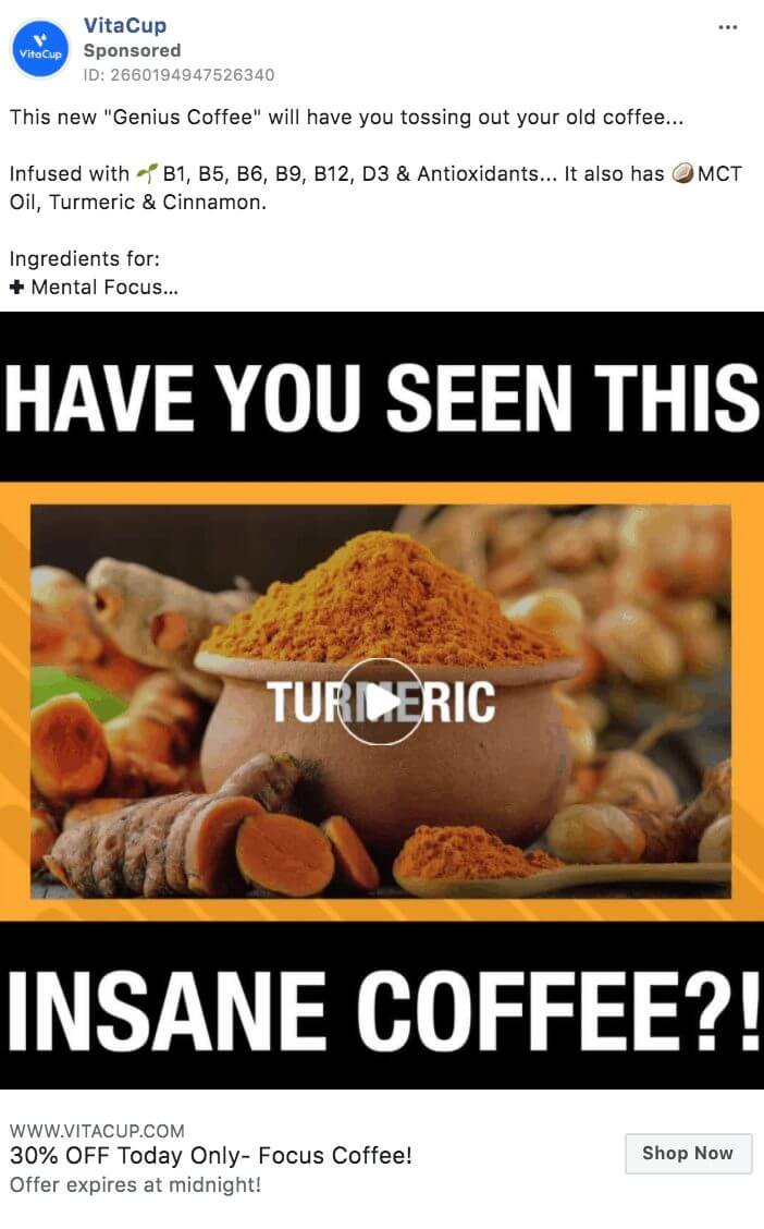 101 eComm Brands Making Facebook Ads You’ll Want to Click 63 VitaCup