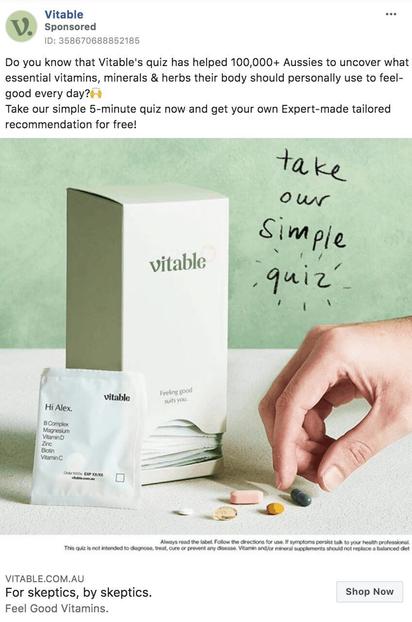 101 eComm Brands Making Facebook Ads You’ll Want to Click 83 Vitable