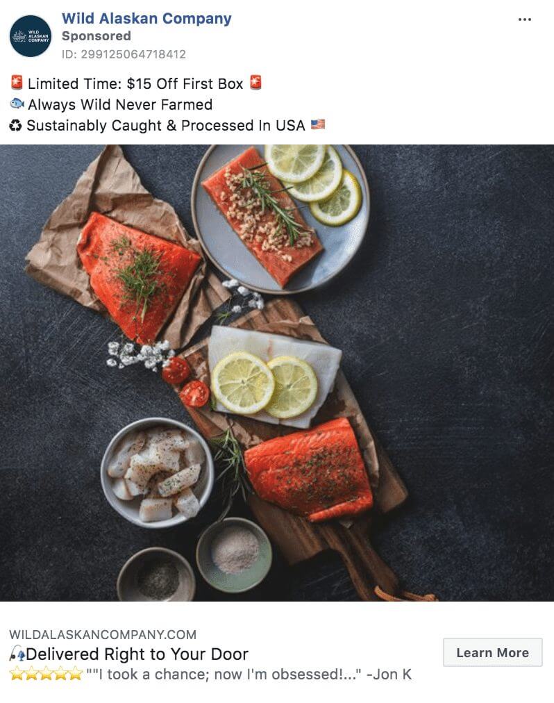 101 eComm Brands Making Facebook Ads You’ll Want to Click 65 Wild Alaskan Company