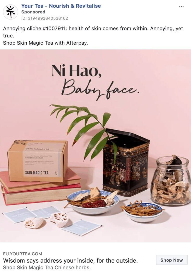 101 eComm Brands Making Facebook Ads You’ll Want to Click 69 Your Tea