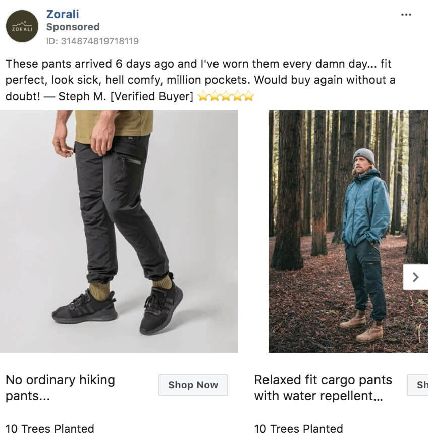 101 eComm Brands Making Facebook Ads You’ll Want to Click 30 Zorali 1