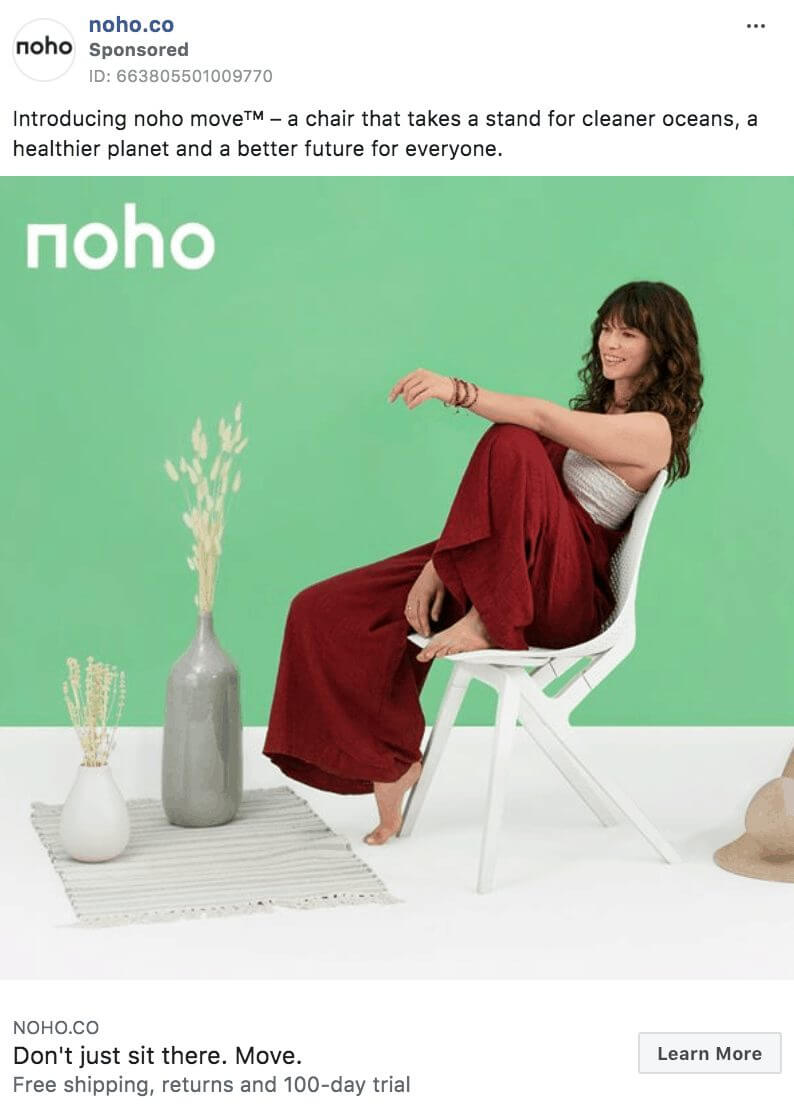 101 eComm Brands Making Facebook Ads You’ll Want to Click 57 noho