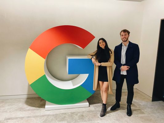 Megaphone Marketing named a 2022 Google Premier Partner 1 Josh Gowing & Natasha Adamns at Google HQ